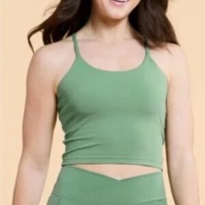 NWT Blogilates Women's Strappy Cropped Tank Top Hedge Green Size Medium